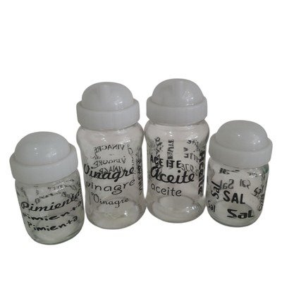 Producto - SET X 4 FRASCOS ACEITERA/VINAGRERA/SAL/PIMIENTA / CODIGO N143