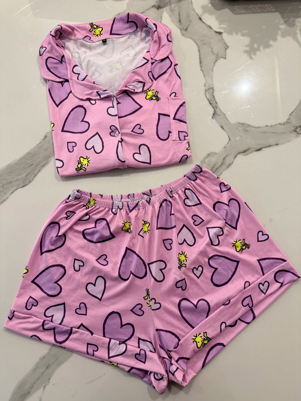 Producto - Camisero MC corazón lila