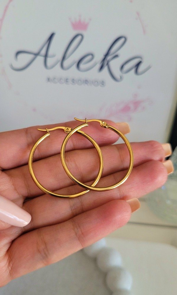 Producto - Argollas lisa(3.5mm)de acero dorado