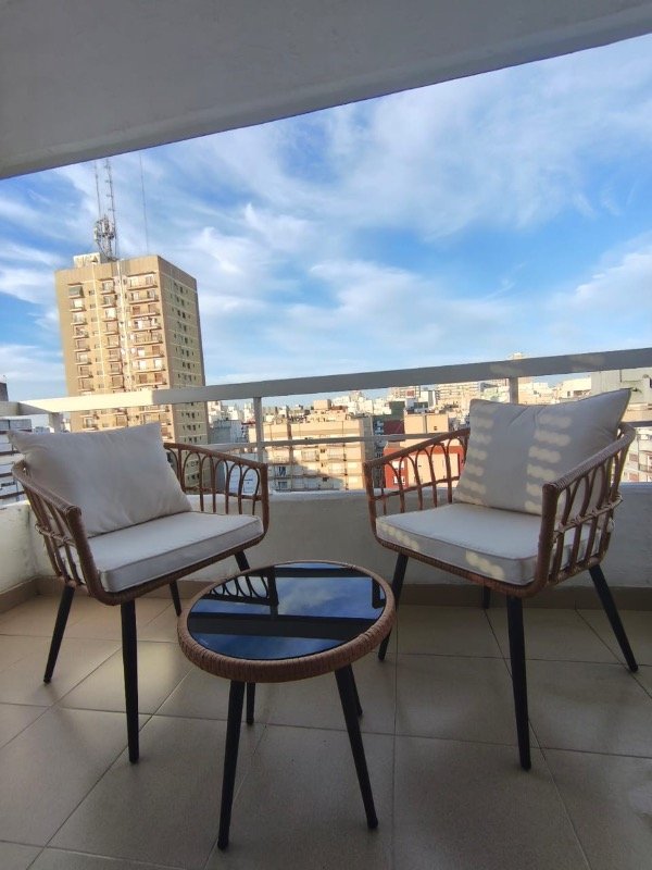 Producto - Set 2 sillones + mesa redonda ratan y acero inoxidable