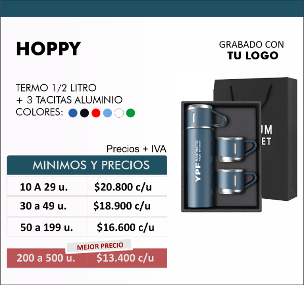 Producto - Set termo + 3 tacitas. Desde