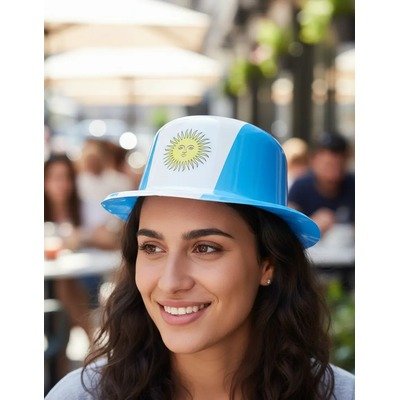 Producto - Gorro argentina bombín plástico x unidad