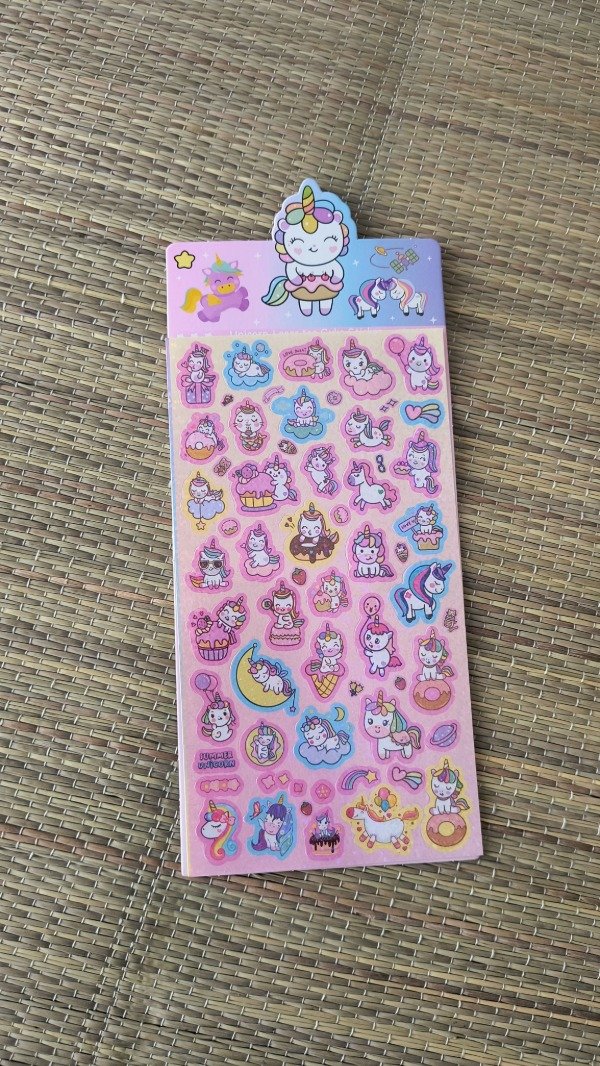 Producto - Plancha stickers holográfica unicornio