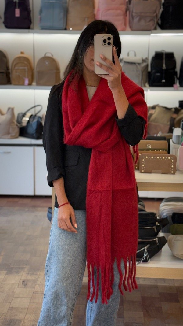 Producto - Bufandón Nube - Rojo Carmesí - 1