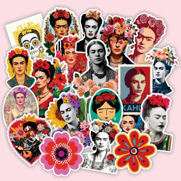 Producto - PREVENTA- Pack 20 Stickers Vinilo Uv Premium - Frida Khalo