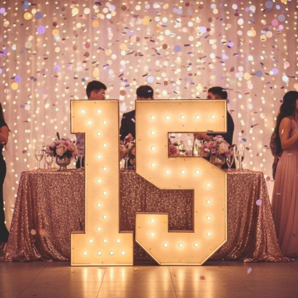 Producto - Número 15 Corpóreo Con Luces 80cm Decoración