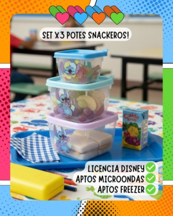 Producto - Set x3 mini potes Disney Stitch