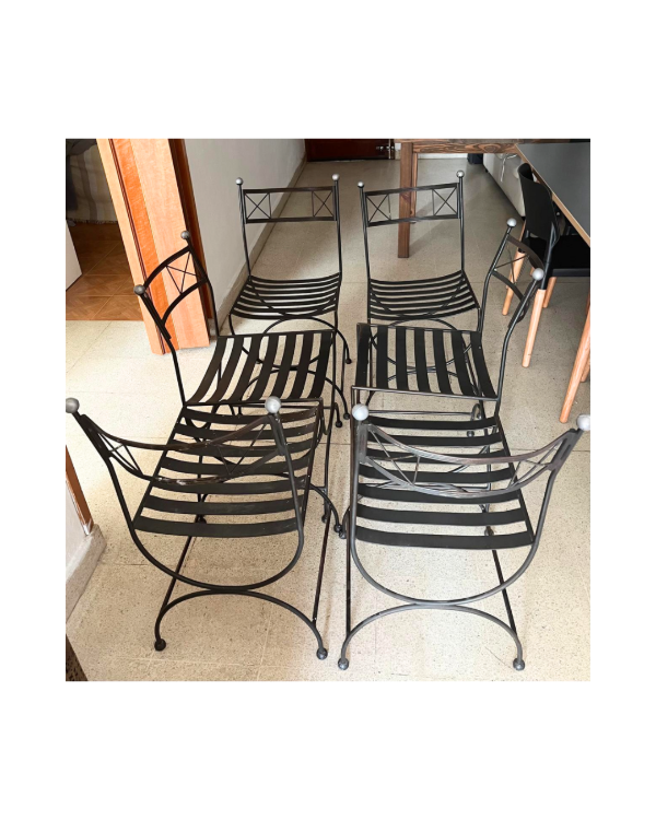 Producto - Sillas de hierro con almohadones x 6
