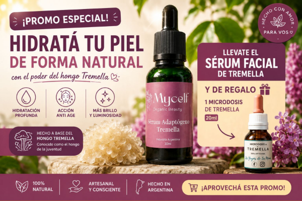 Producto - Serúm facial de tremella. Mycelf, Los Yuyos de la Memé, hidratación y nutrición. - 0