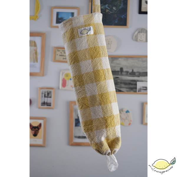 Producto - Portabolsas Amarillo Cuadrillé