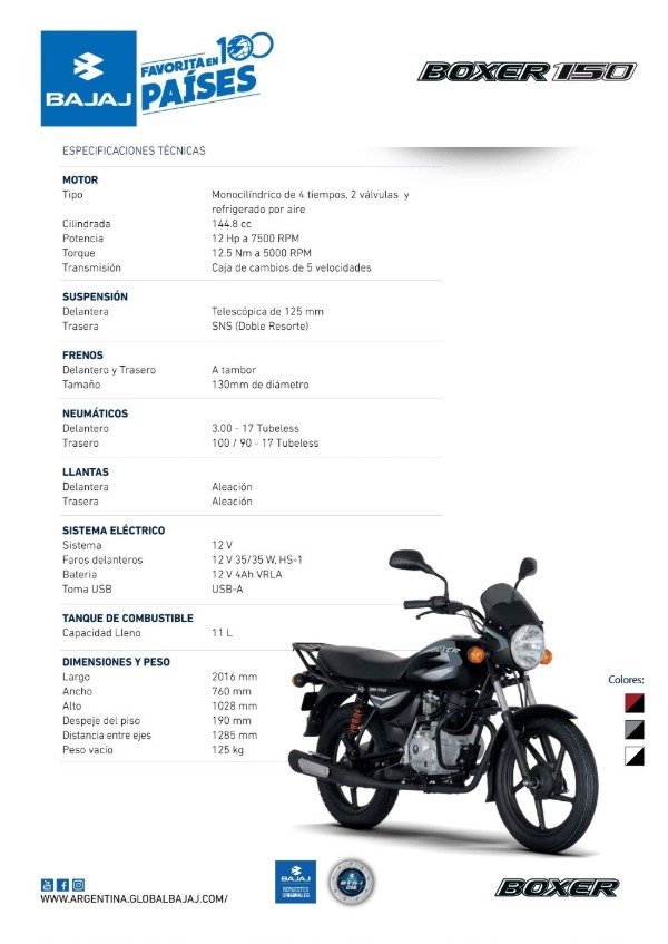 Producto - BOXER 150