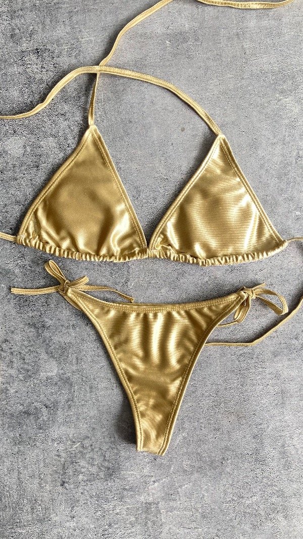 Producto - Bikini satén Dorada