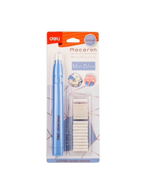 Producto - Goma Electrica Macaron + 20 repuestos (EH02800) Deli