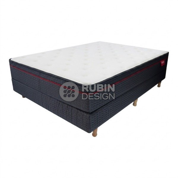 Producto - Conjunto sommier colchón de espuma RUBIN 140x190x26cm 26KG R26E tela de punto - 0