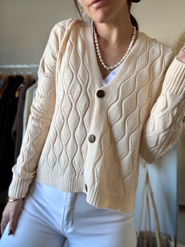 Producto - Saco rombos beige - 4