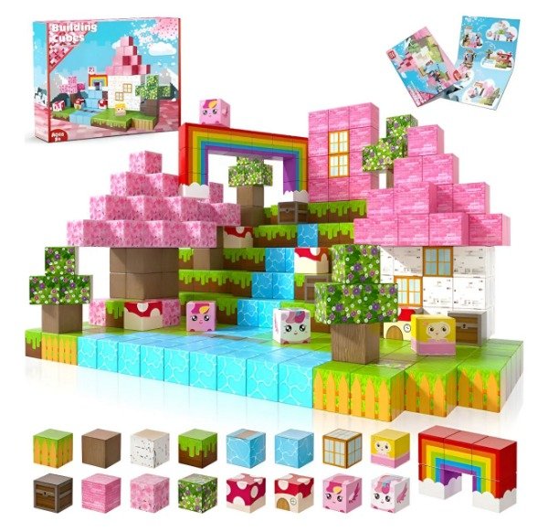 Producto - Bloques magneticos x100 Castillo arcoiris cubos 2x2
