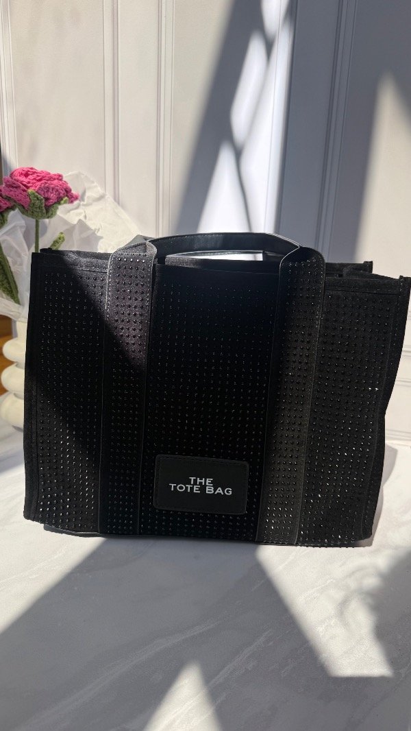 Producto - TOTE BAG CON BRILLOS NEGRO