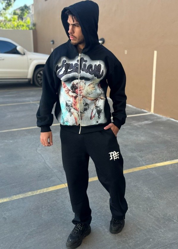 Producto - Campera Mixed Emotion Angelito Negra - 2