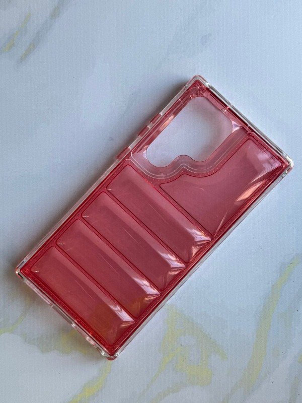 Producto - Puffer traslucida rojo
