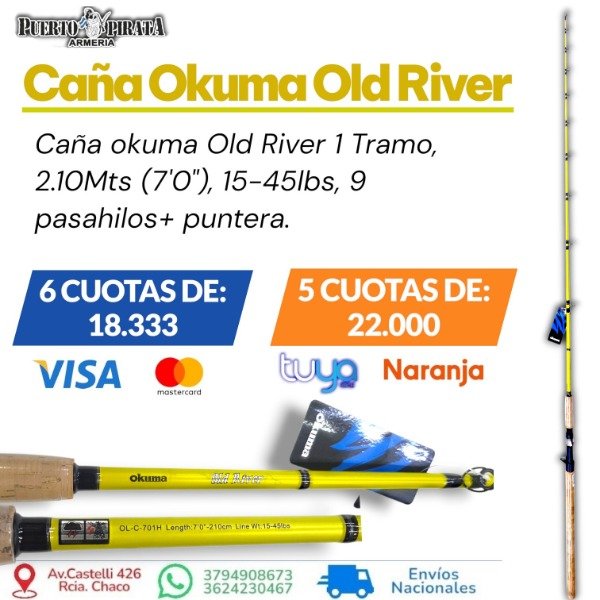 Producto - Caña okuma Old River 1Tramo 2.10Mts