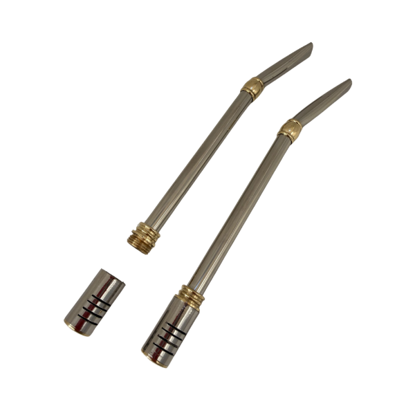 Producto - Bombilla de acero inox filtro a rosca pico curvo con dije de bronce