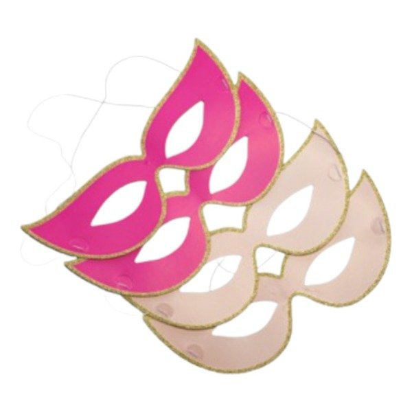 Producto - ANTIFAZ DE carton ROSA CON GLITTER x 4 unidad