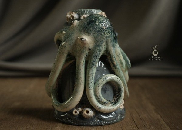 Producto - Candelabro De Cerámica Pulpo Escultura Artesanal Decoración - 5