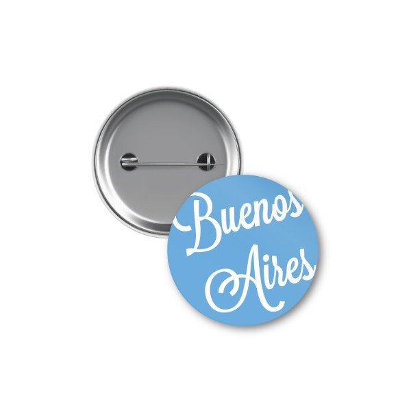 Producto - Pin Botón BUENOS AIRES CURSIVA CELESTE