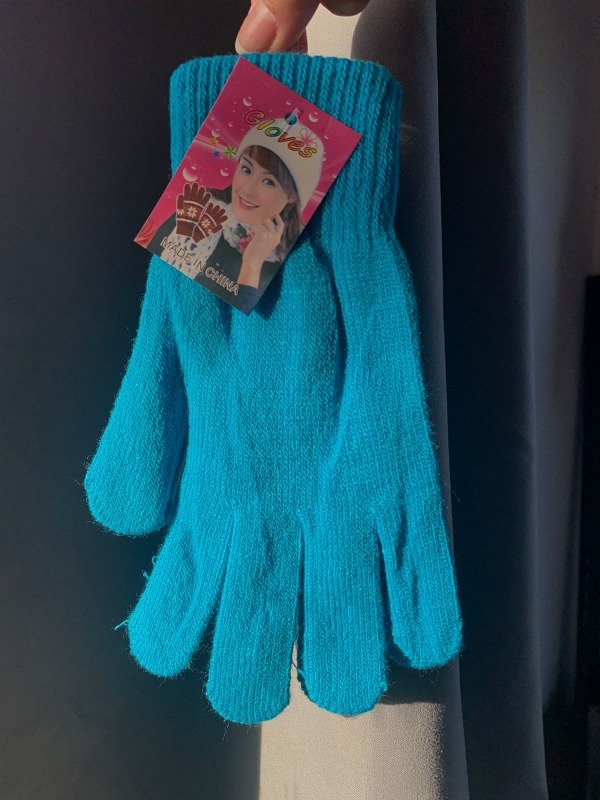 Producto - Guantes de tela para invierno en color Turquesa