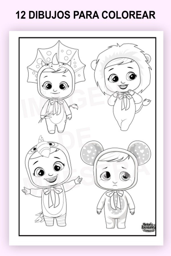 Librito para colorear bebes llorones niña - PRINTDISEÑOS