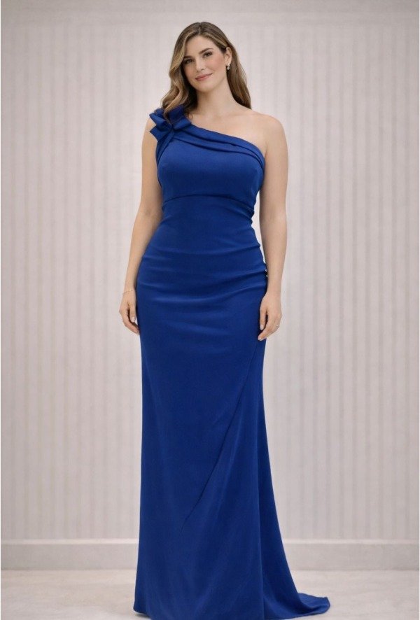 Producto - Vestido Largo Fiesta sirena plisado un hombro