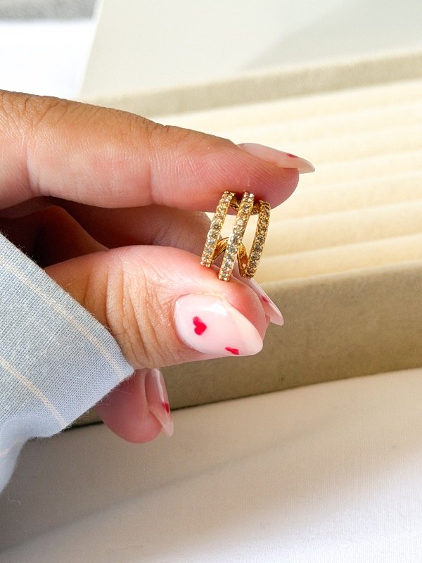 Producto - Aro Cuff triple stras-acero dorado