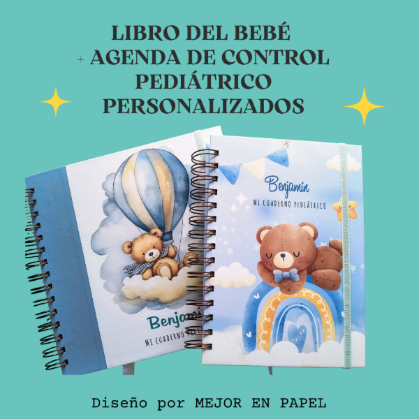 Producto - Combo Libro del Bebé + Agenda de Control Pediátrico Personalizados