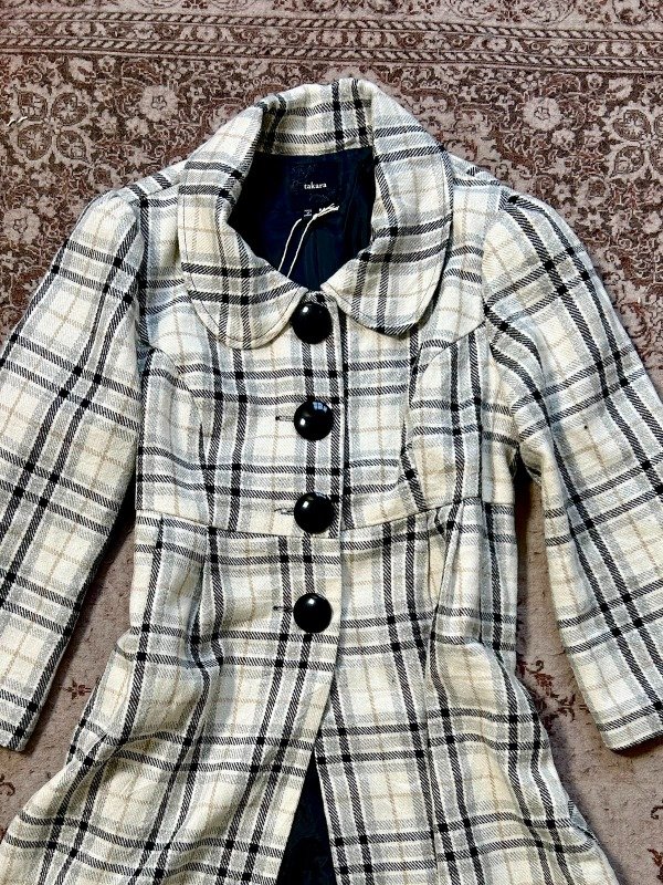 Producto - Black n White Tartan Coat - 1