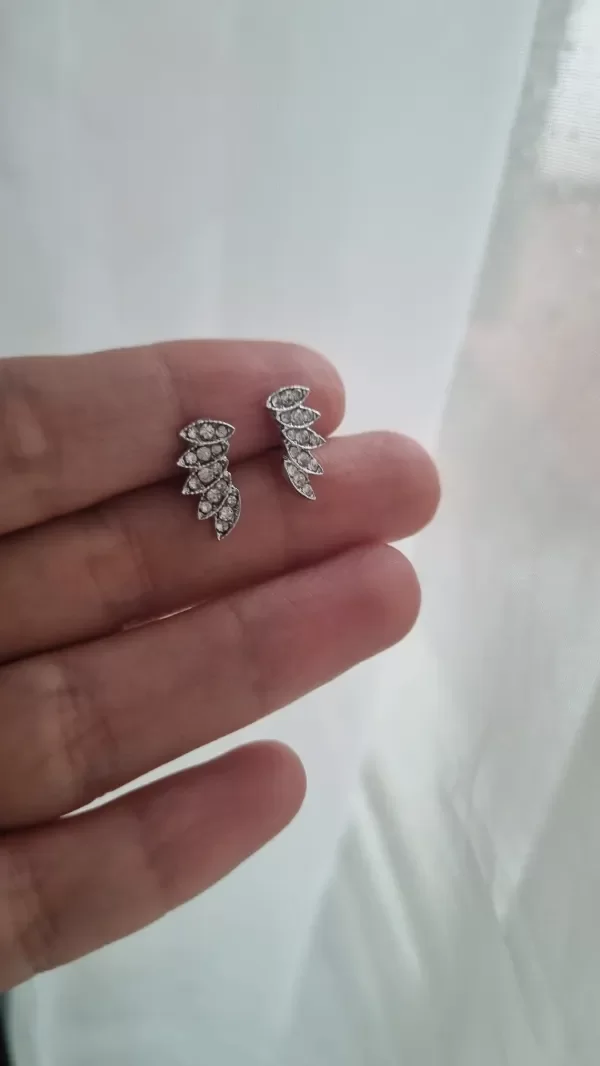 Producto - Aros con strass blanco tipo trepador