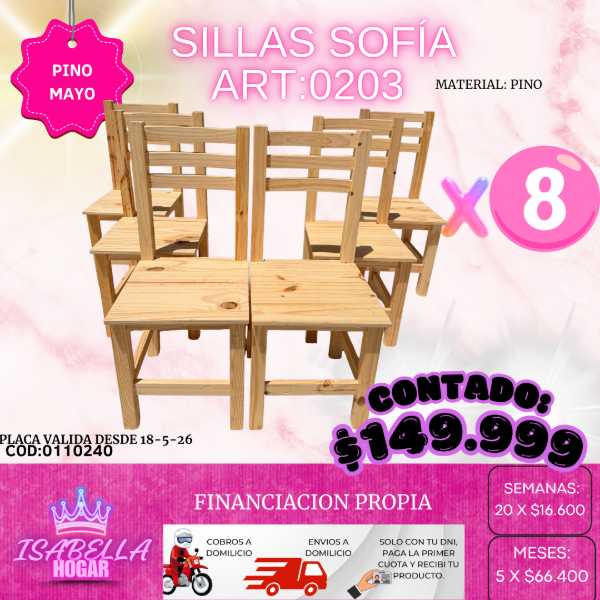 Producto - SILLAS DE PINO X 8