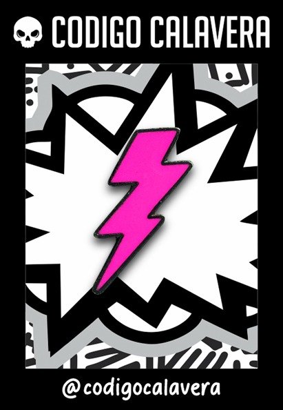 Producto - Pin Rayo Fucsia UV