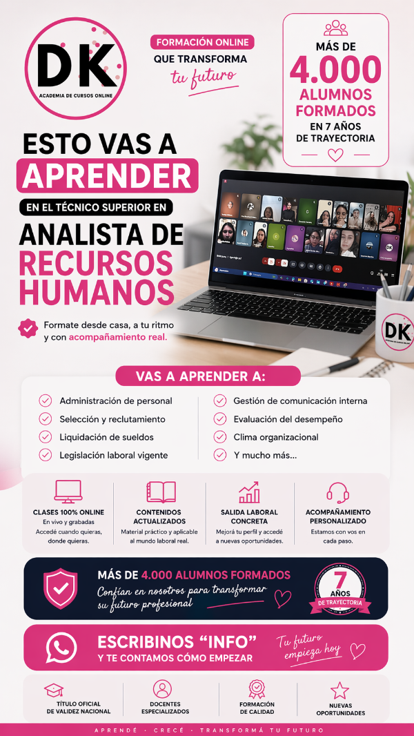 Producto - TÉCNICO SUPERIOR DE ANALISTA EN RECURSOS HUMANOS