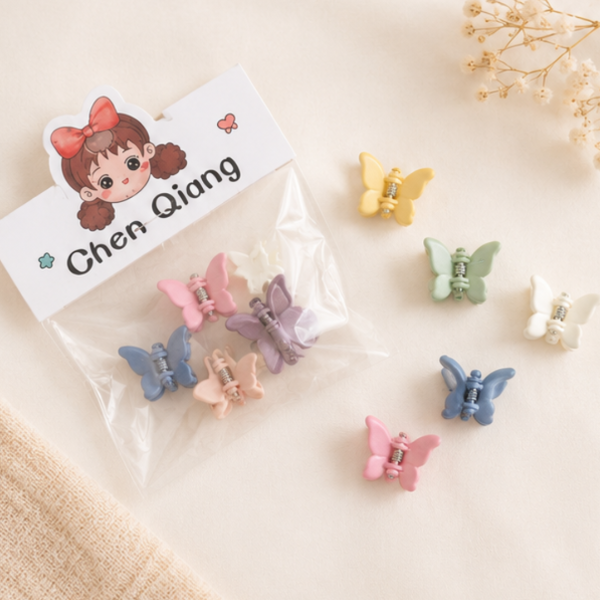 Producto - Mini Broches Para Pelo Mariposa Pastel x6