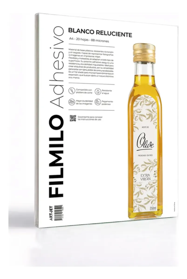 Producto - Filmilo Art-jet Adhesivo Blanco Relucient A4 20 Hojas 88 Mic