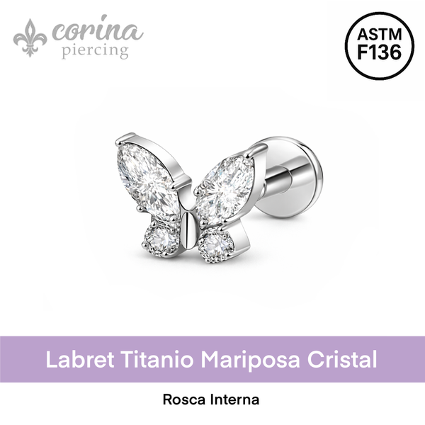 Producto - Labret Titanio Mariposa Cristal