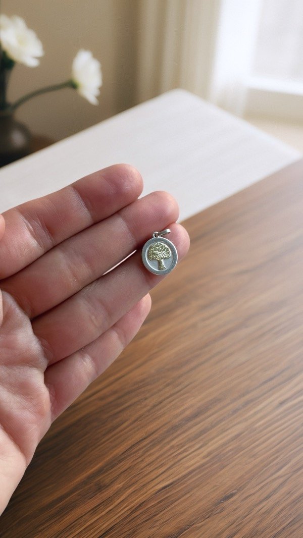 Producto - Dije Árbol de la vida PLATA Y ORO 13x20MM D216