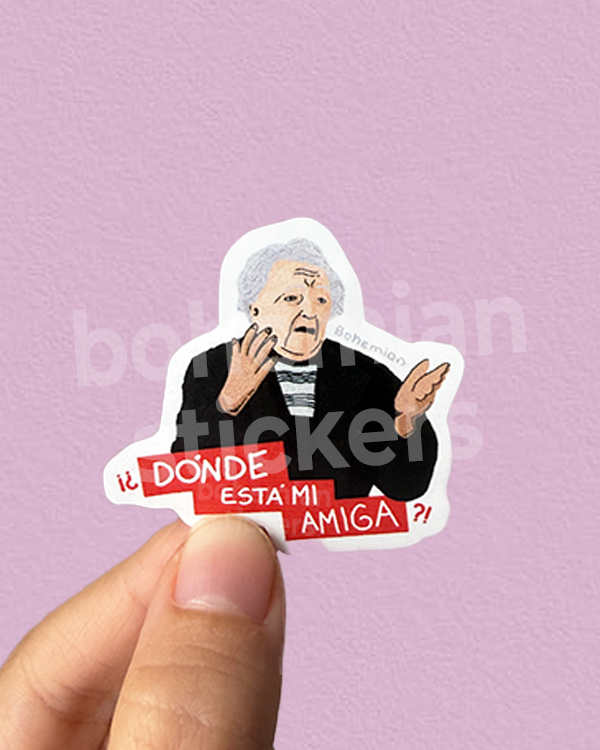 Producto - DÓNDE ESTÁ MI AMIGA - Sticker Individual Esperando La Carroza