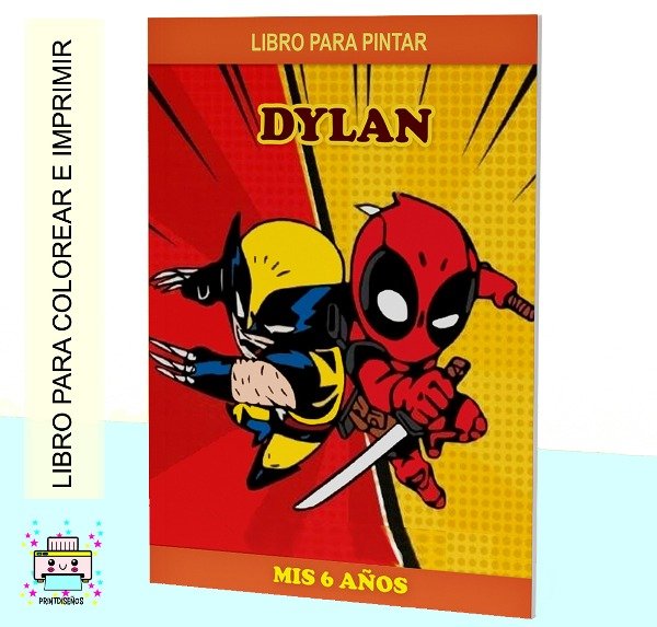 Producto - Librito para colorear personalizado Deadpool Bebé