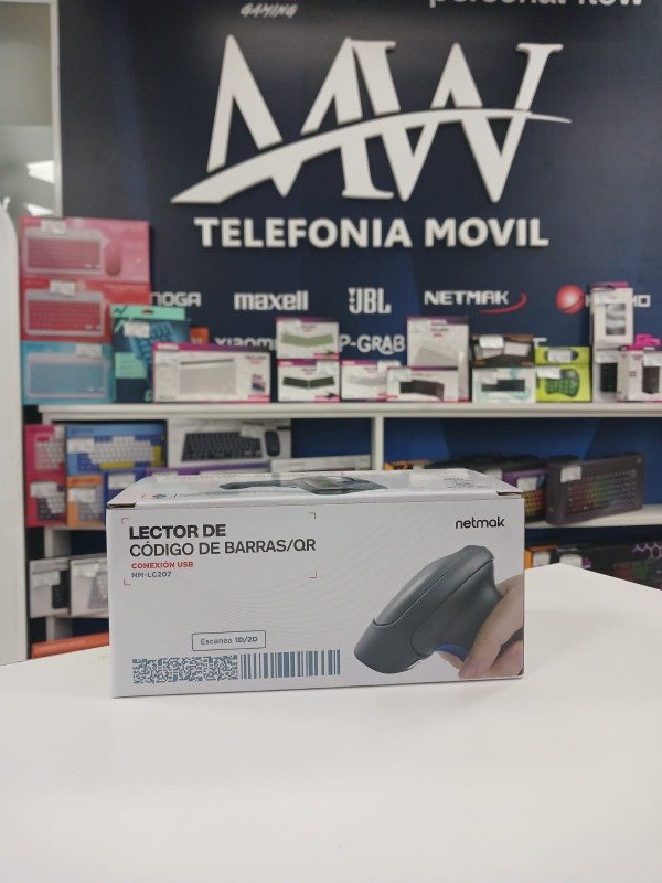 Producto - Lector Codigo de Barras/QR Laser USB 1D/2D Netmak NM-LC207