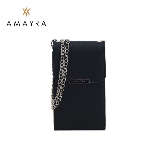 Producto - Bandolera portacelular Amayra PU negra 67-B997-1