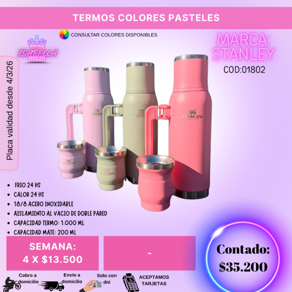 Producto - TERMOS COLORES PASTEL COD:01802