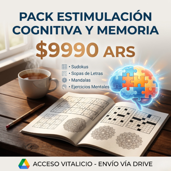 Producto - N16: PACK ESTIMULACIÓN COGNITIVA: SUDOKUS, CRUCIGRAMAS Y SOPAS DE LETRAS!