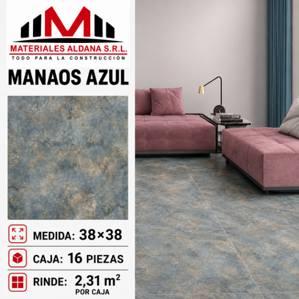 Producto - Cerámica Manaos Azul 38x38 (16 piezas) Caja 2.31 m2 - 2