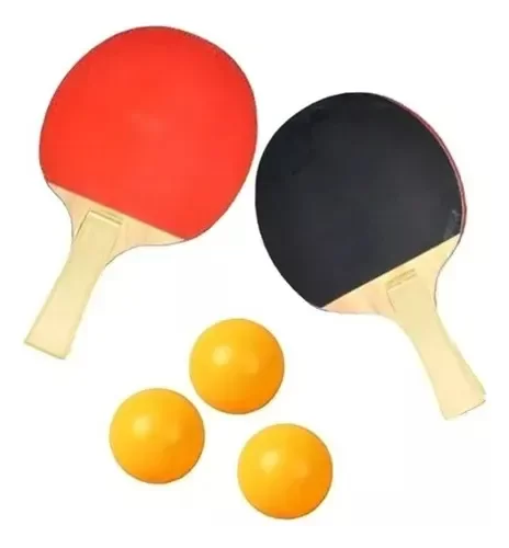 Producto - kit de ping  pong dos paletas con tres pelotitas